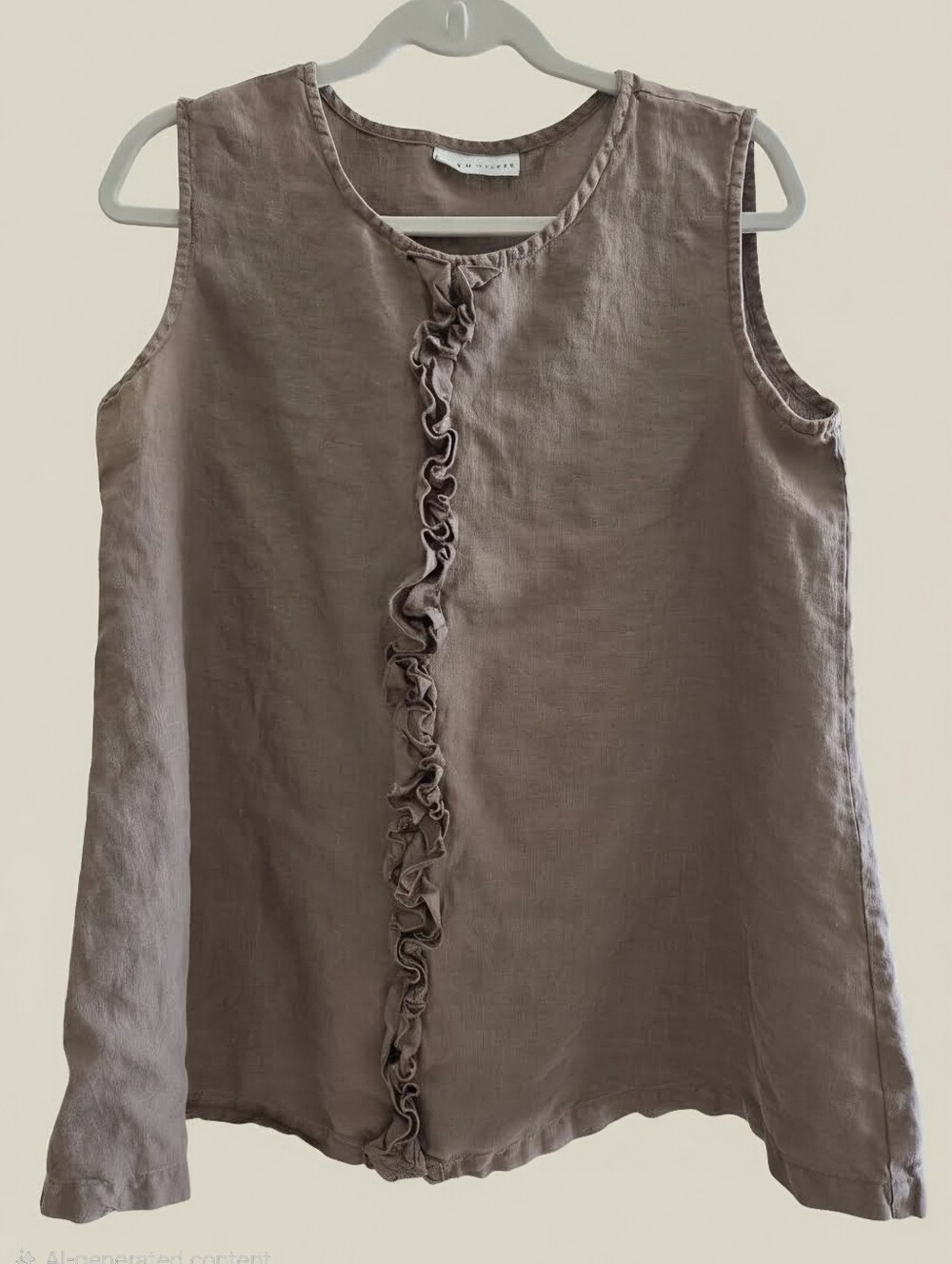 bryn Walker Sleeveless Linen Tunic Top - Taupe Brown